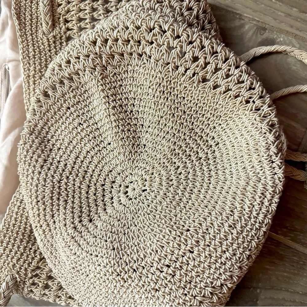 URBAN OUTFITTERS Ecote Moria Crochet Backpack in beige o/s